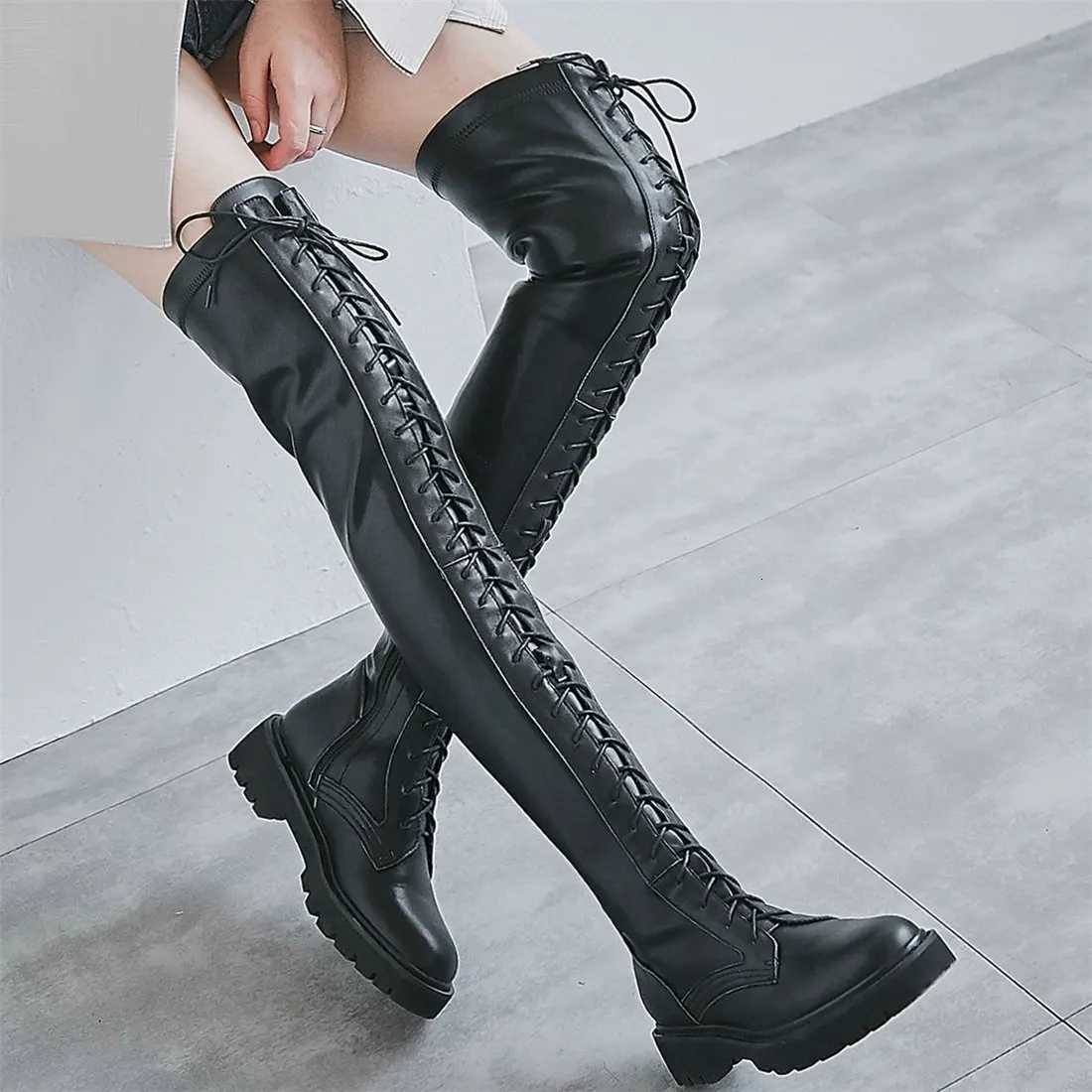Winter Platform Pumps Shoes Women Plus Size 46 47 48 49 50 Over the Knee High Snow Boots Casual Shoes Big Size 42 43 44 45 ShoesT251223