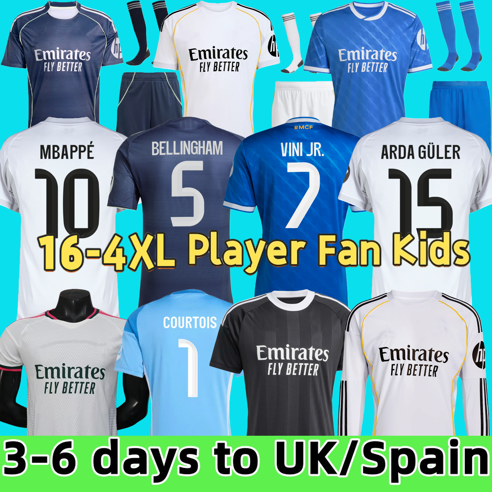 25 26 MBAPPE BELLINGHAM VINI JR soccer jerseys real HUIJSEN valverde ARDA GULER 2025 2026 football shirt VALVERDE Camisetas MaDrIdS men kids Baseball TRENT US Pack