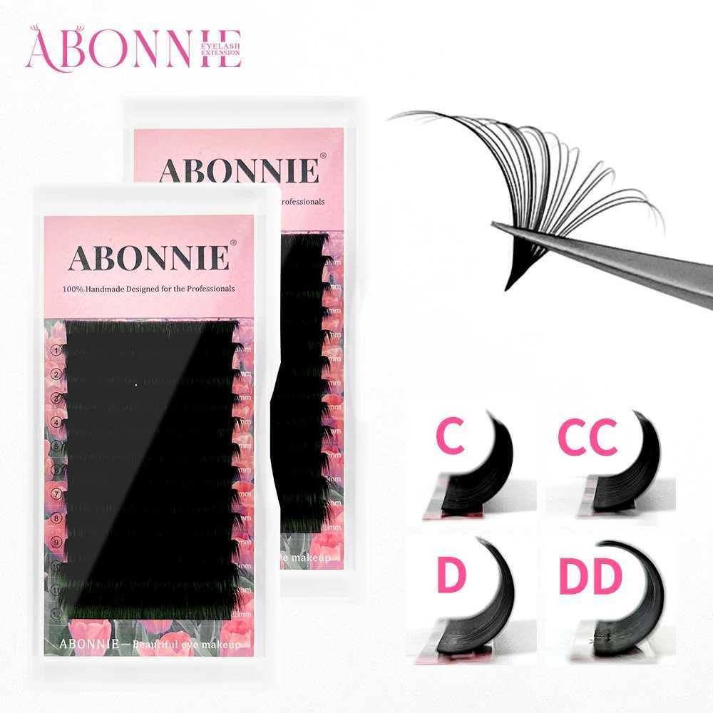 ABONNIE Matte Black Easy Fan Lashes Cashmere Blooming Eyelash Extensions Self-Making Fans Mega Volume EyelashT251223