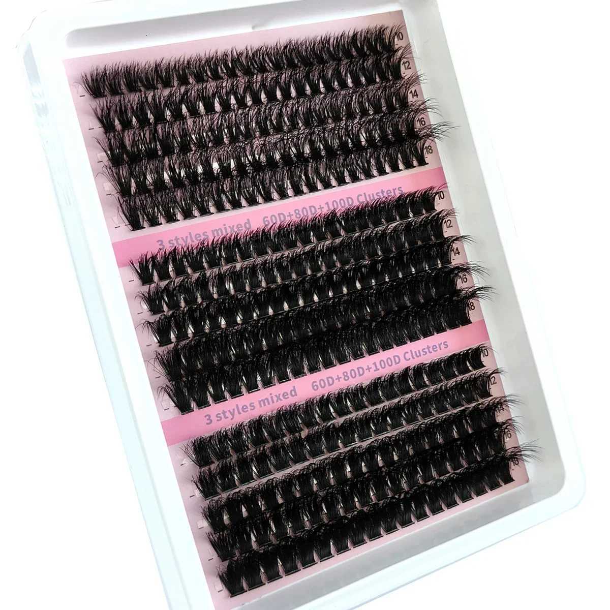 New 15Rows DIY 5D Fluffy Lash Clusters 60D-200D Thick Eyelash Clusters Wispy Individual Lashes 10-20mm Cluster Eyelash ExtensionT251223