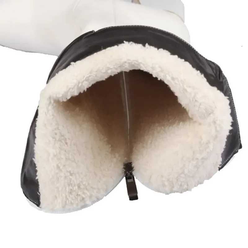 Women White Leather Knee Bare Boots Square High Heel Casual Long Tube Booties Lady Sexy Over Knee Thigh High Boots Lady WinterT251223