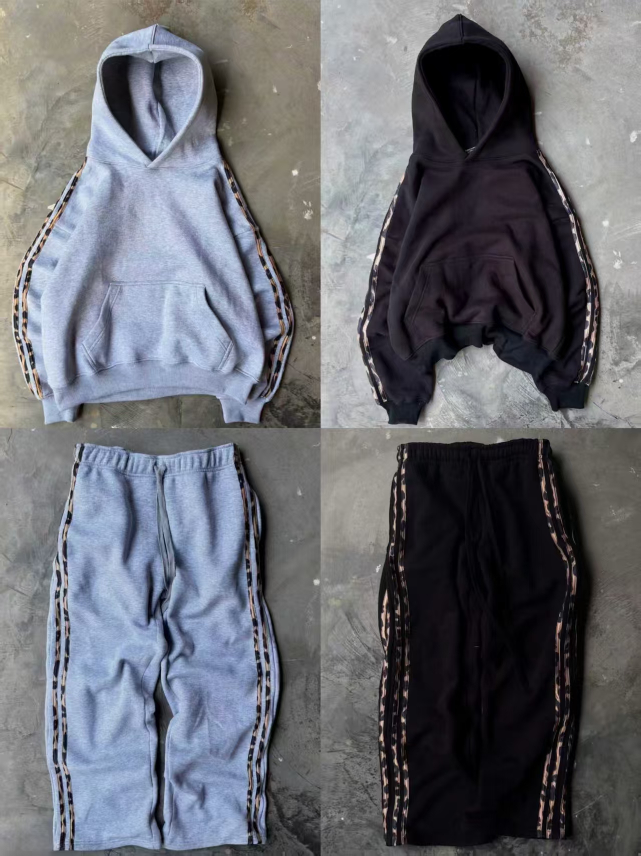 Men's Hoodies Leopard Print Hip Hop Aesthetics Graphic Hooded Sweatshirt Oversized Goth Hoodie Punk Fashion Clothes