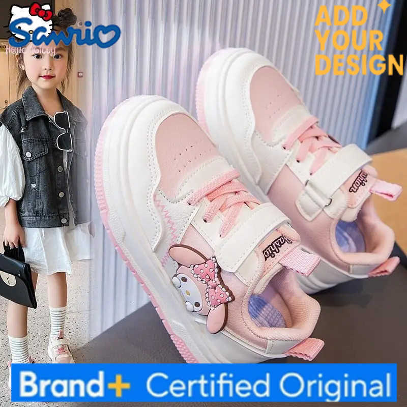 Sanrio Kuromi Girls Soft Bottom Shoes Kawaii Cartoon Spring Autumn New Anime Childrens White Shoes Fashionable Sports Dad Shoes H251223
