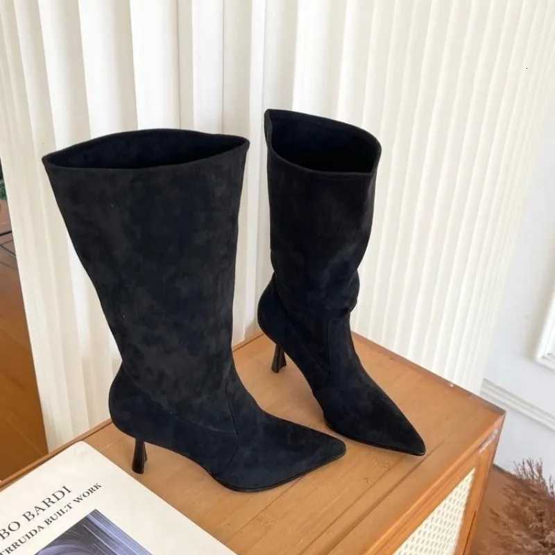 Ladies Shoes 2025 Hot Sale Slip-on Womens Boots Fashion Pointed Toe Modern Boots Women New Light Best Seller Mid-Calf BootsT251223