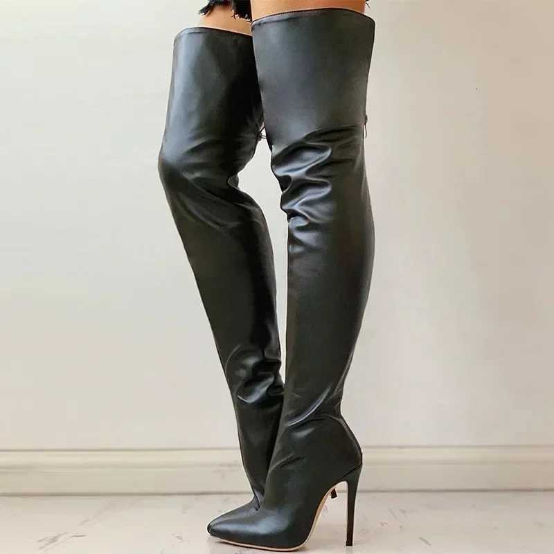 Womens Boots High Heel 11cm Over Knee Boots Large Size 34-43 Back Zipper Fashion Personality BootsT251223