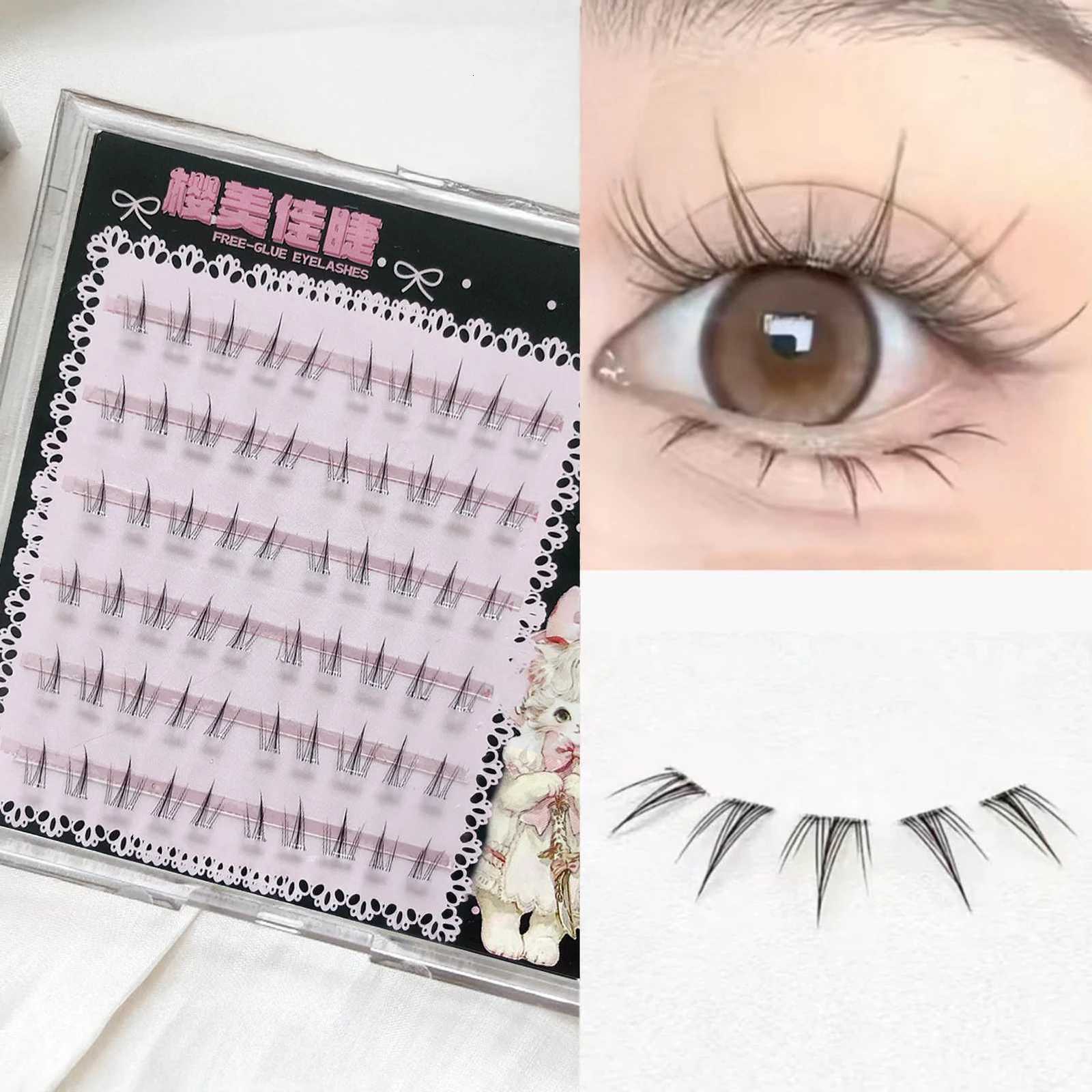 No Glue Need Sunflower Bottom Eyelashes Individual Lower Lashes Cluster Self-adhesive Natural Comic Under Eyelash ExtensionT251223