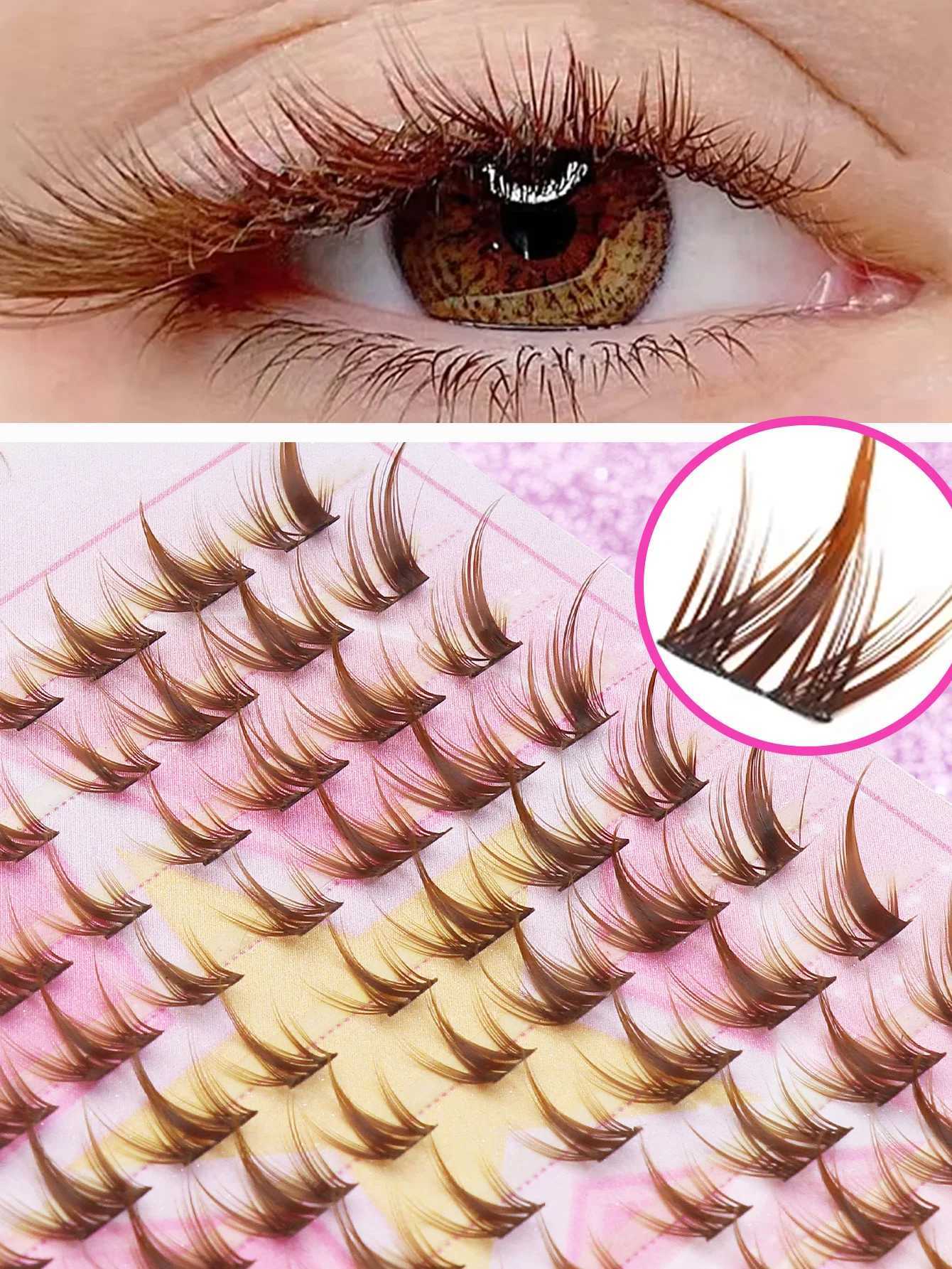 AYRMILLA brown false eyelashes C curl individual 3D milk eyelashes natural look beginners wearingT251223