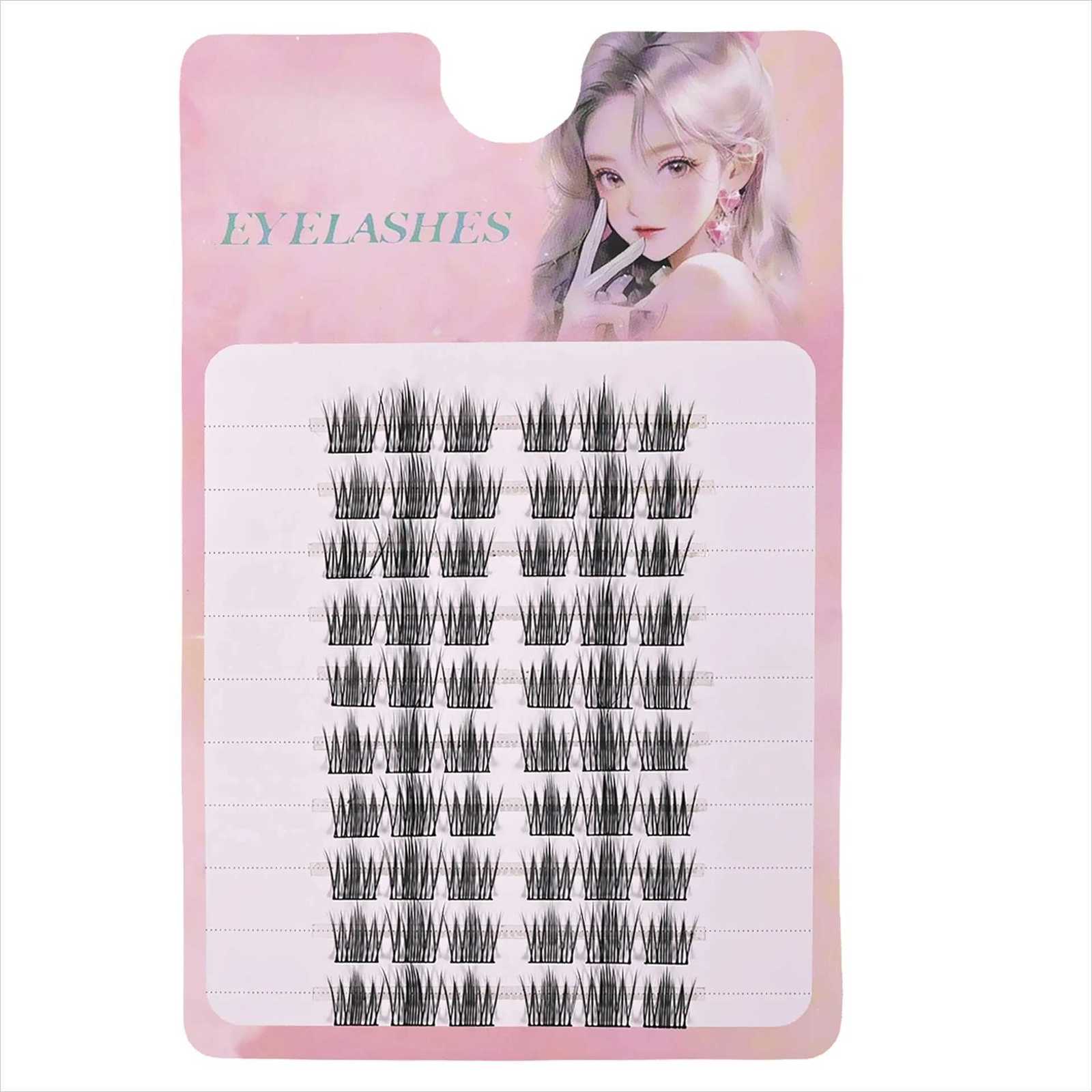 DIY Lashes Fox Eye Manga False Eyelashes Large Capacity Tapered Thick Segmented Individual Cluster Lash ExtensionsT251223