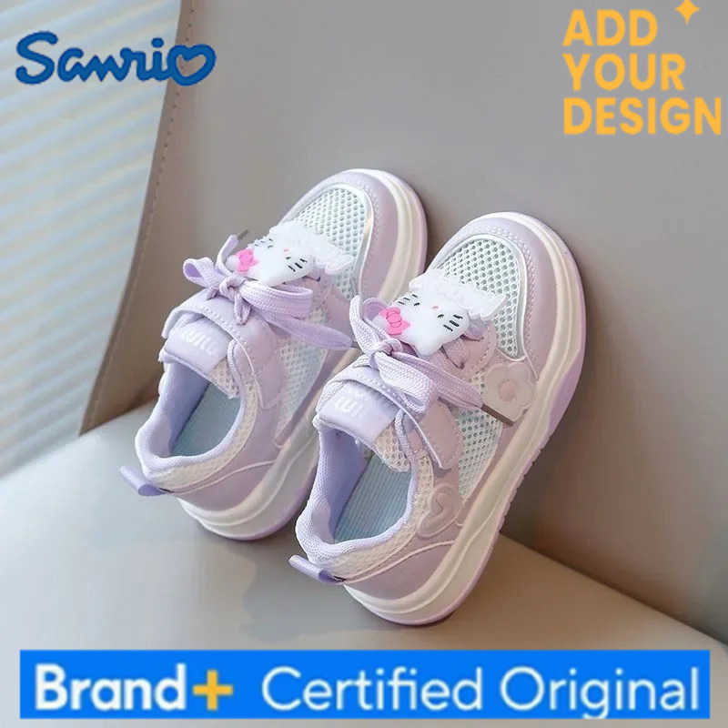 Sanrio 2025 Summer Hello Kitty Anime Mesh Casual Sneakers Cute Cartoon Kawaii Breathable Sports Shoes Girls Gifts for Kids H251223