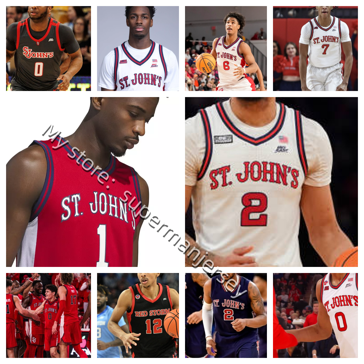 2025-26 St. John's College basketball jersey Darling Ayo Sanon Sellers Odih Pohto Konstantinidis Jackson Prey Suljanovic Hopkins Ejiofor Liotopoulos Tamba men