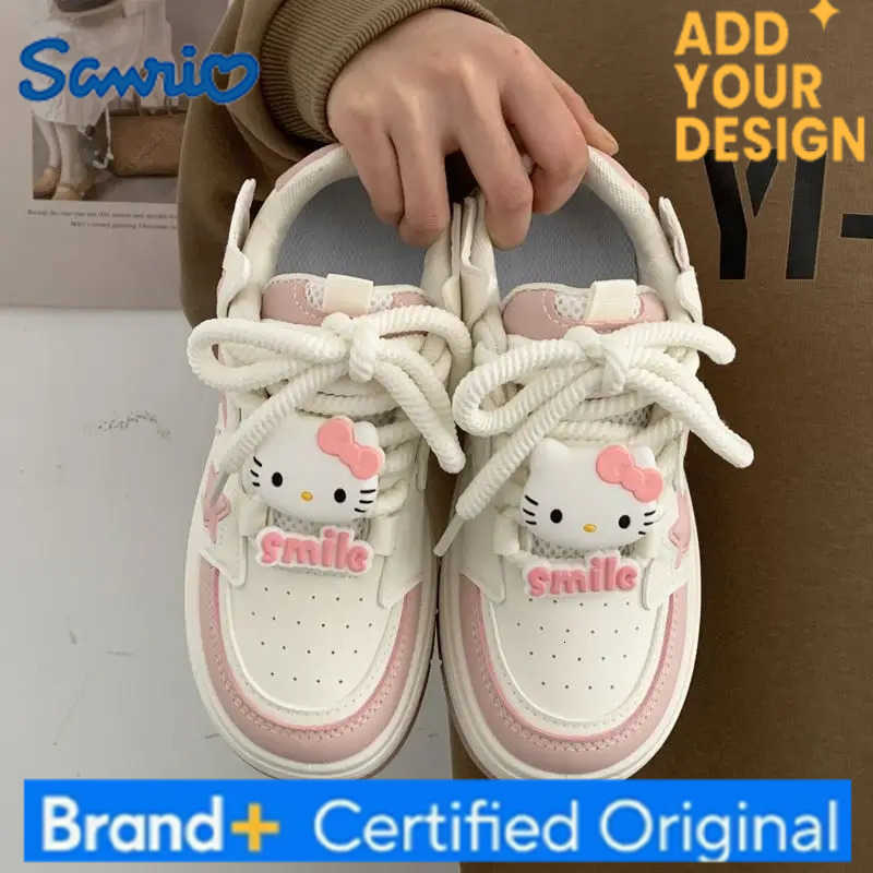 Sanrio Kawaii Hello Kitty Shoes Pink Platform Sneakers Women Vintage Vulcanize Spring Autumn Casual Tennis Female Flats Footwear New H251223112