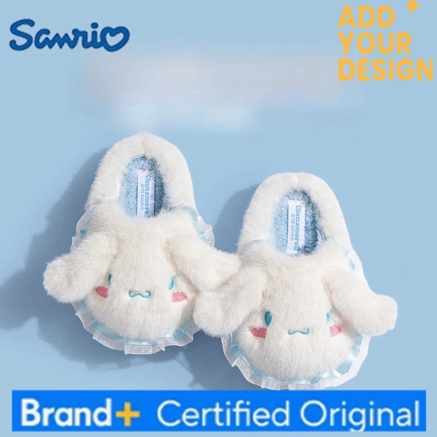 Sanrio Kids Slippers House Shoes Cartoon Cinnamoroll Winter Shoes For Girls Warm Anti-slip Soft Bottom Pink Blue Shoes Size 17cm-25cm H251223