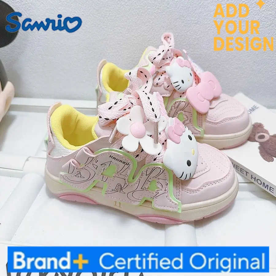 Sanrio Girls Pink Board 2025 Spring And Autumn New Cartoon Hello Kitty Girl Sports Soft Sole Student children kids women Casual shoes H251223