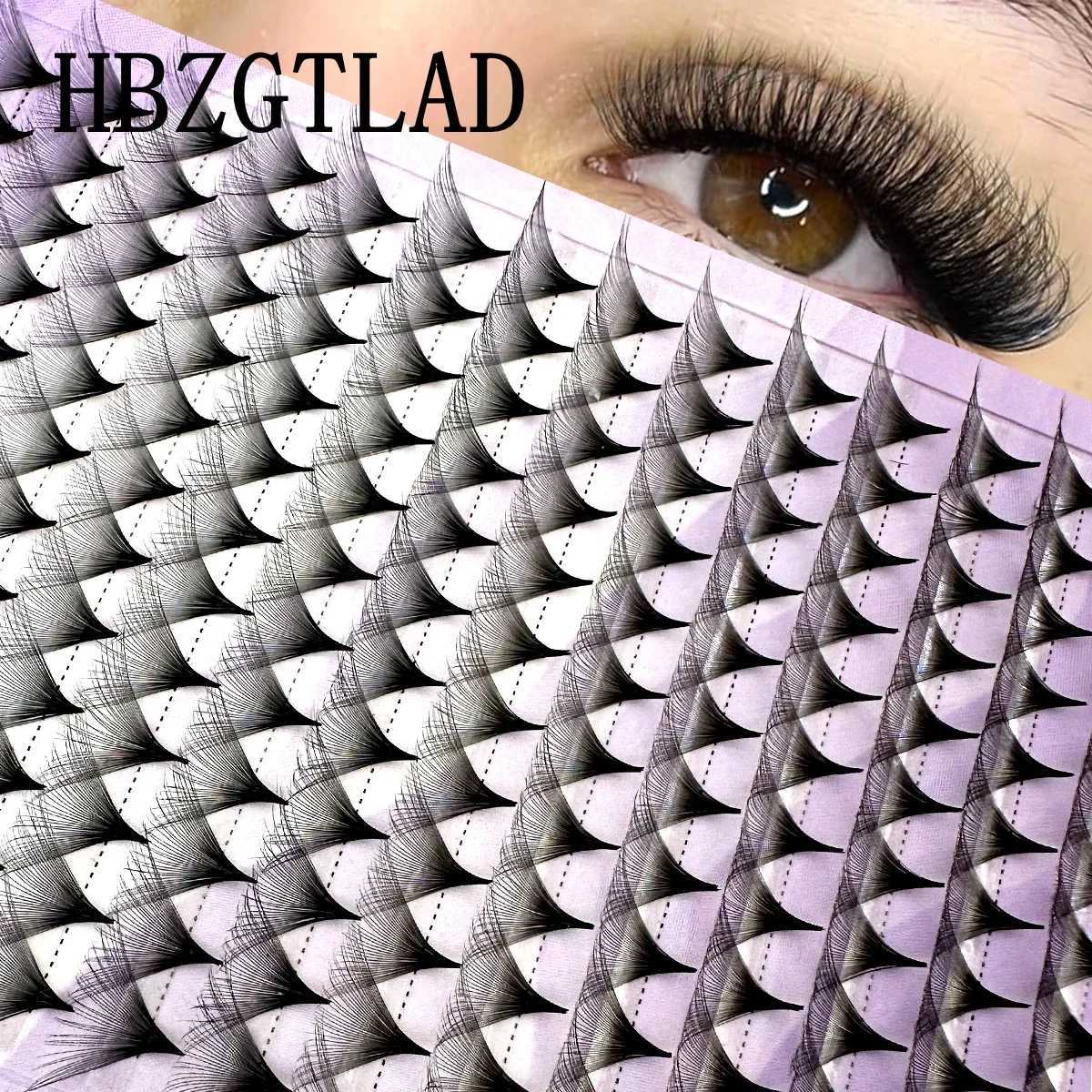 30/40D Premade Fans 005 Super Fluffy Big-Fans Eyelash Extensions Thin Base Handmade Eyelash Fans Matte Black Realistic LashesT251223