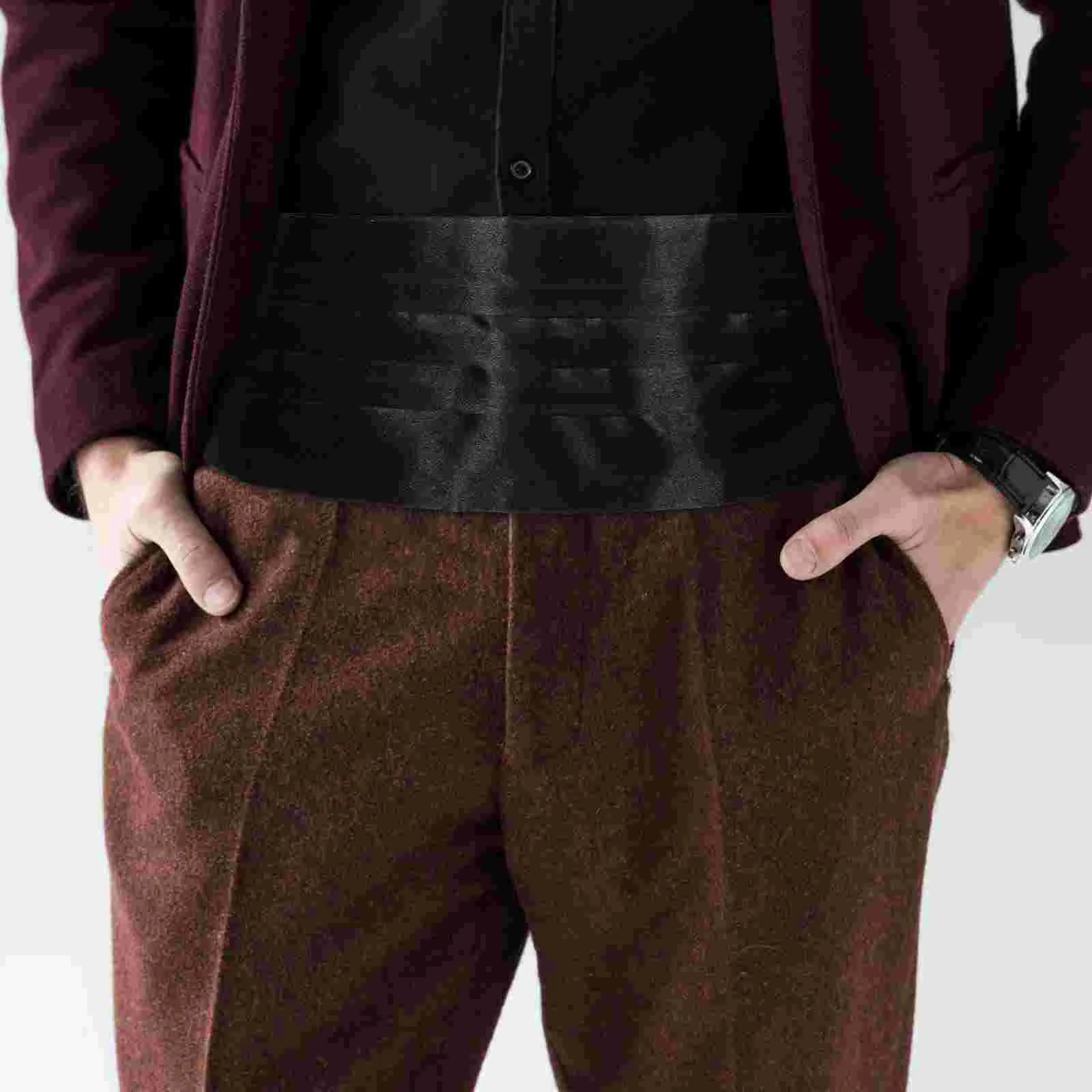 Adjustable Satin Cumberbund Men Wedding Formal Belt Suit Girdle Tuxedo Set Bow Tie Pocket Square Night Party Mens Waist Belt 251222