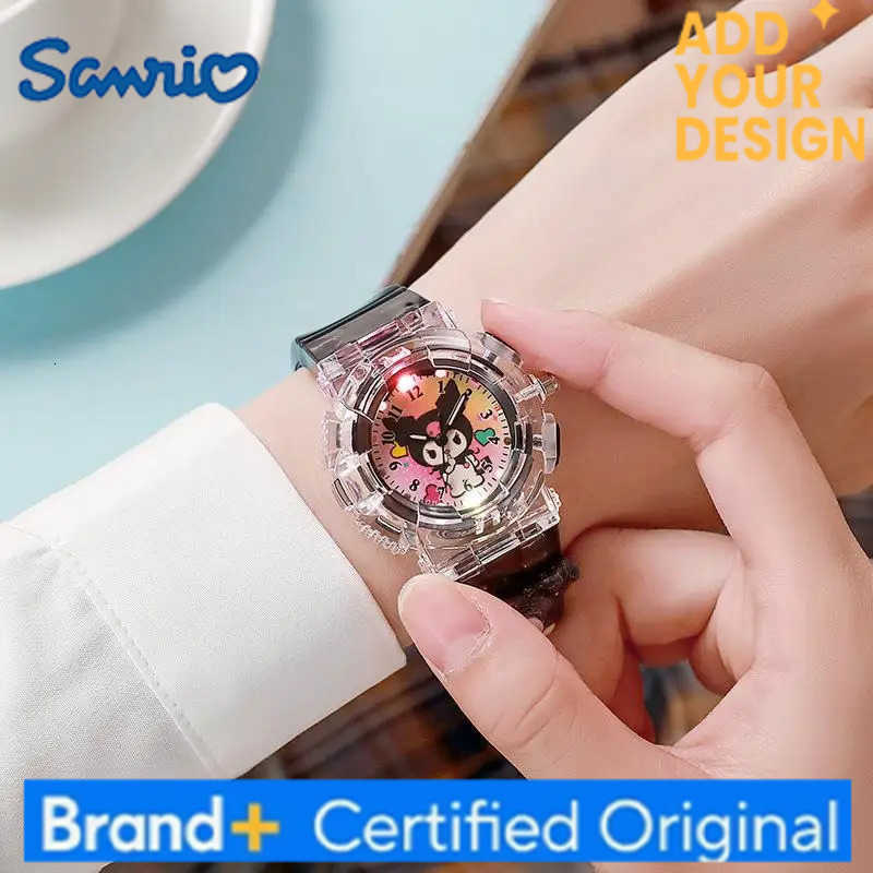 Sanrio 1PC Kawaii Cartoon Anime LED Watch Cute Kuromi Melody Pudding Dog Birthday Gifts And Christmas Thanksgiving Gift Toy H251223