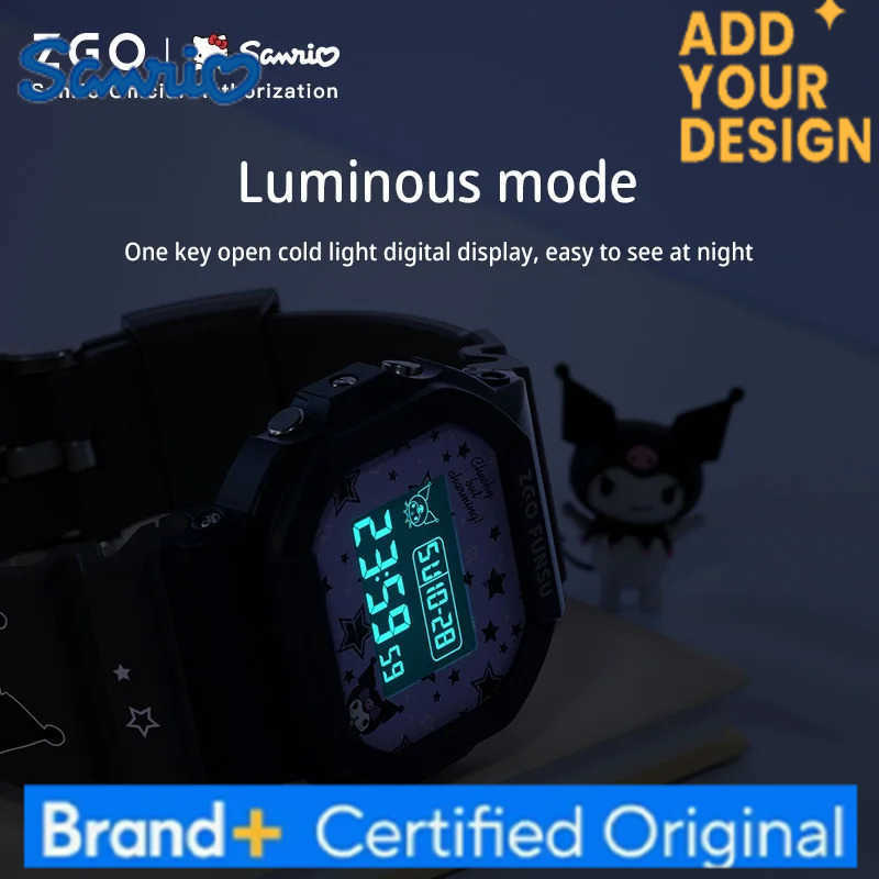 Sanrio x Hello Kitty Womens Watches Electronic Watch Sports Wristwatch Waterproof TPU Watch Strap Chronograph for Gift 8611 H251223