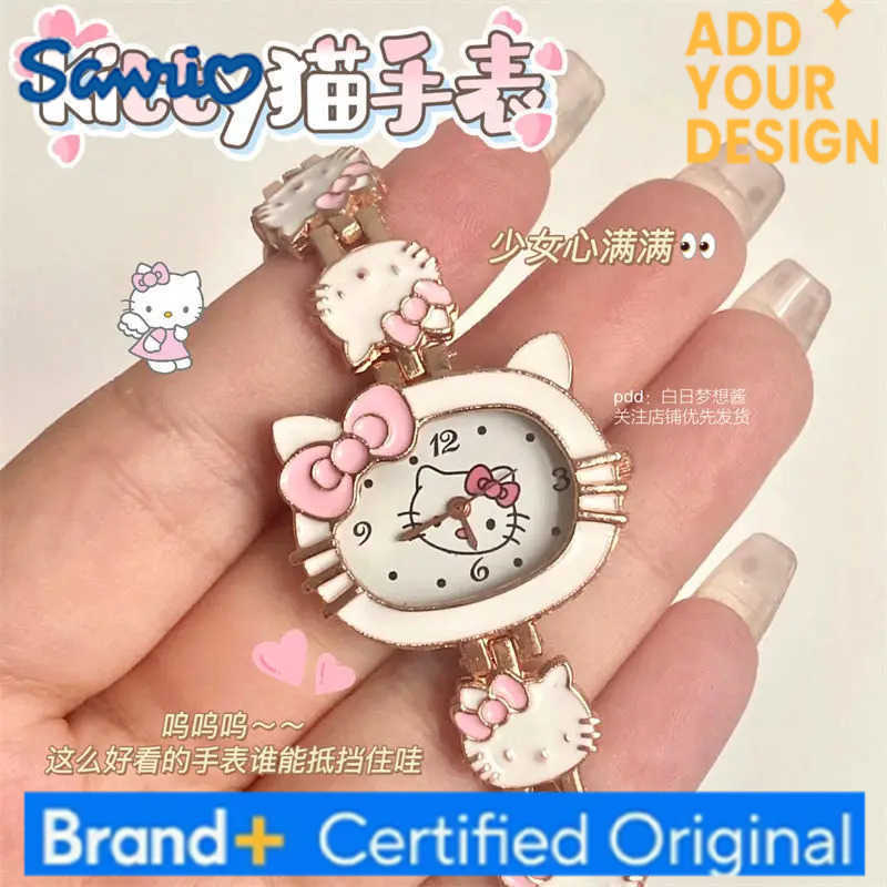 Sanrio Japanese cartoon cute Hello Kitty watch Little Red Riding Book female student sweet soft sister bow to send girlfriends gift H251223