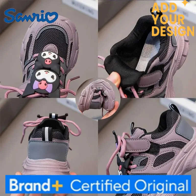 Sanrio Kuromi Girl Shoe Spring Autumn Sanrios New Anime Figure Mesh Cloth Kawaii Cartoon Child Resistant To Dirt Sneakers Breathable H251223