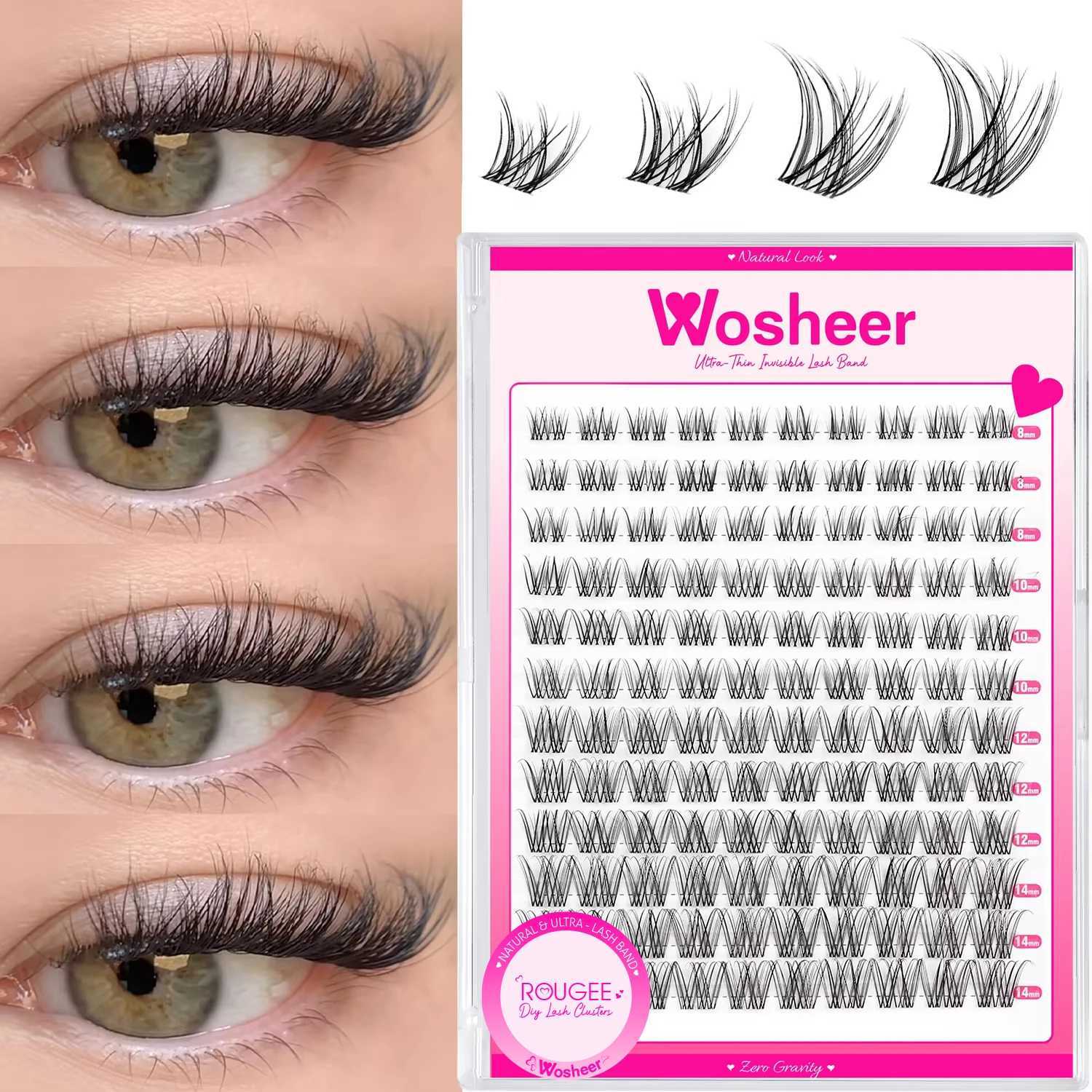 WOSHEER Eyelashes Clusters Natural Eyelash extension Cluster Lashes Volume Mixed Lashes Cluster Natural LashesT251223