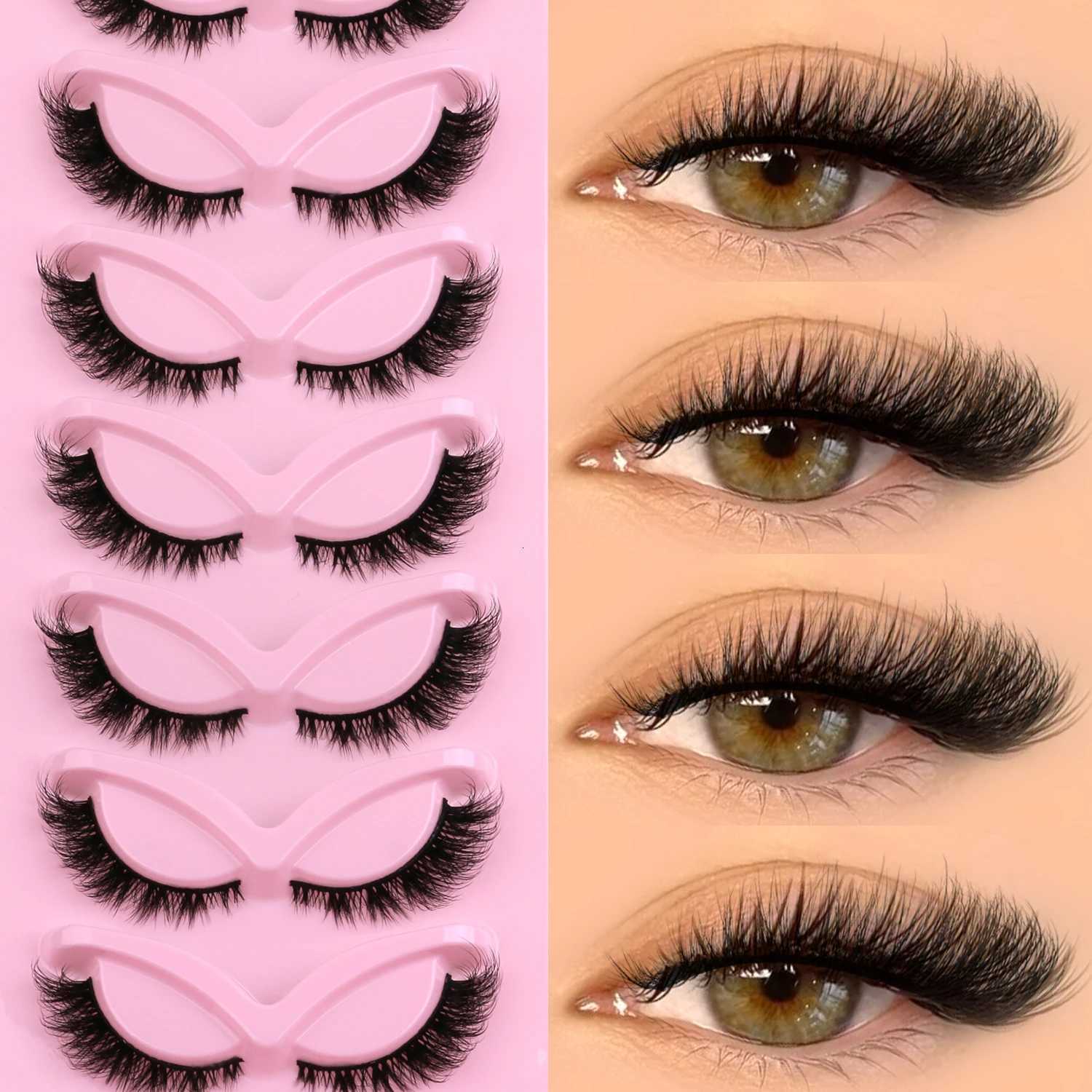 GROINNEYA Cat Eye Lashes Natural Fake Lashes Winged End Eye Elongated Eyelashes Faux Mink Eyelashes False Lashes MakeupT251223