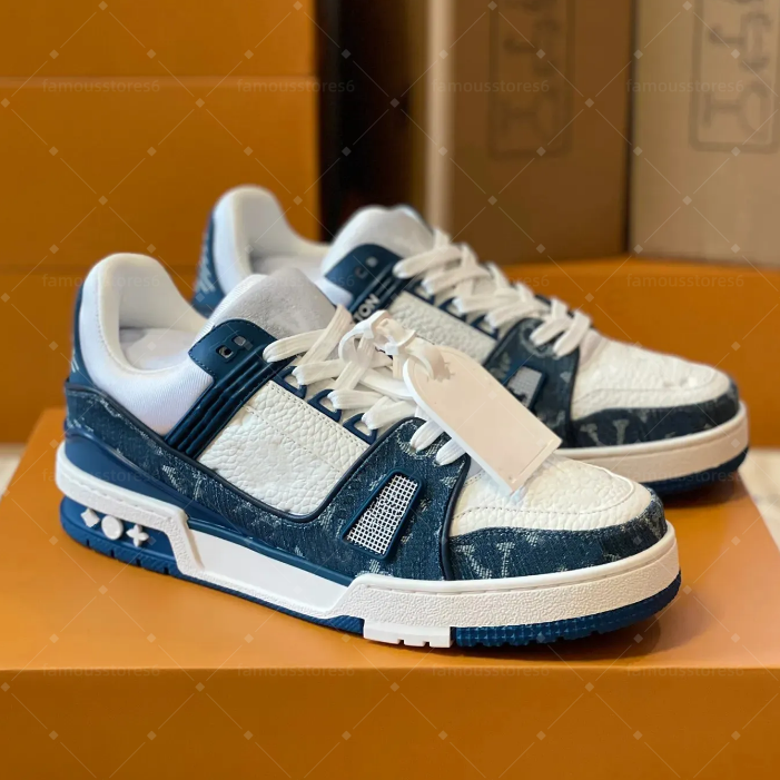 2025 Skate Designer Sneakers Mens Trainers Sneaker Casual Runner Shoe Outdoor Leather Flower Skates Tennis Women Fashion Men Shoes Size Skateboard 36~45