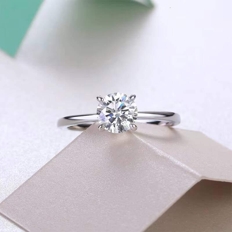 1 CT Superb 925 Sterling Silver Wedding Ring Round Brilliant Cut VVS Moissanite Promse Engagement Ring