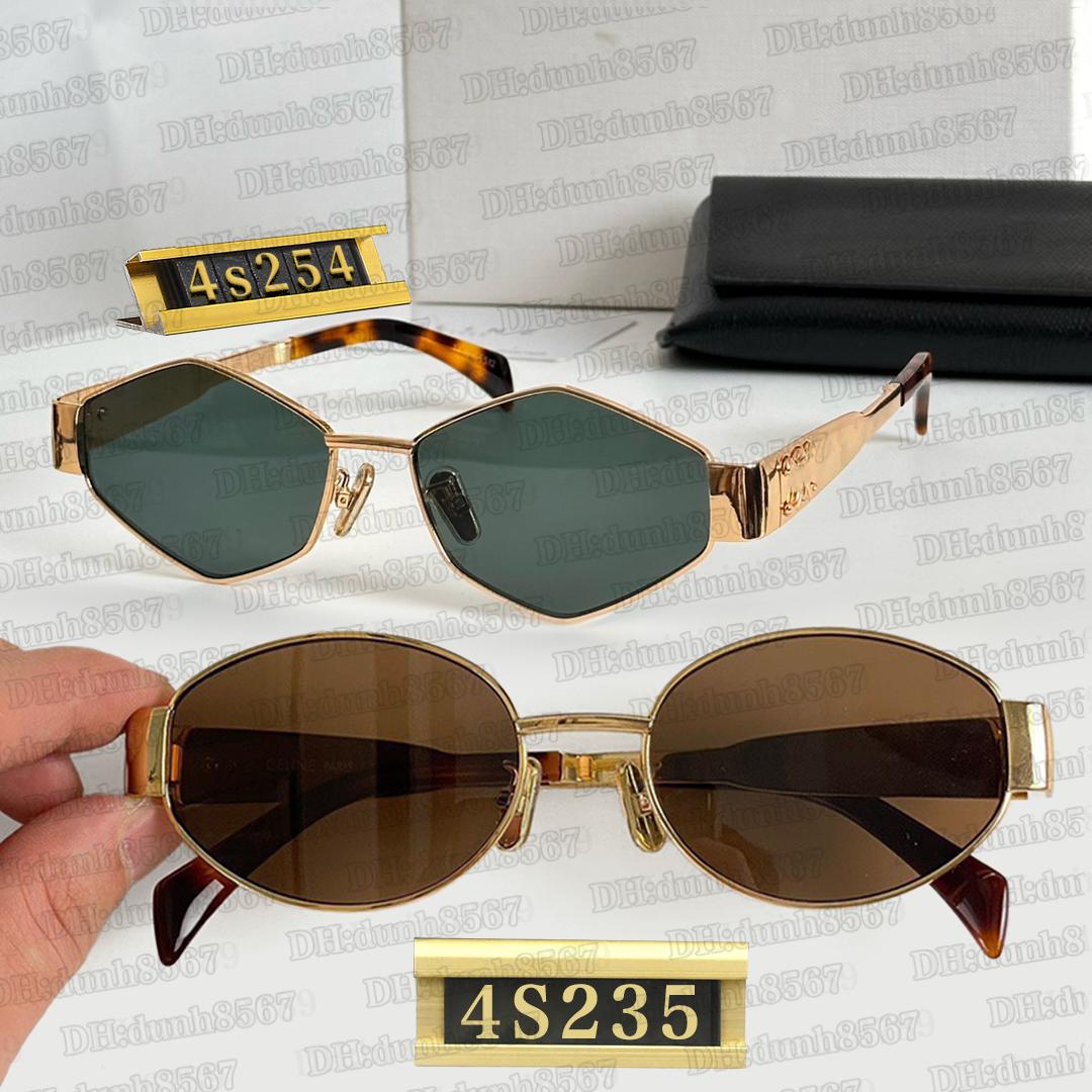 Fashion sunglasses women's glasses designer glasses 40235 vintage oval metal full frame mirrored glasses same as Lisa Street Photo Lunettes de Soleil with box AAA