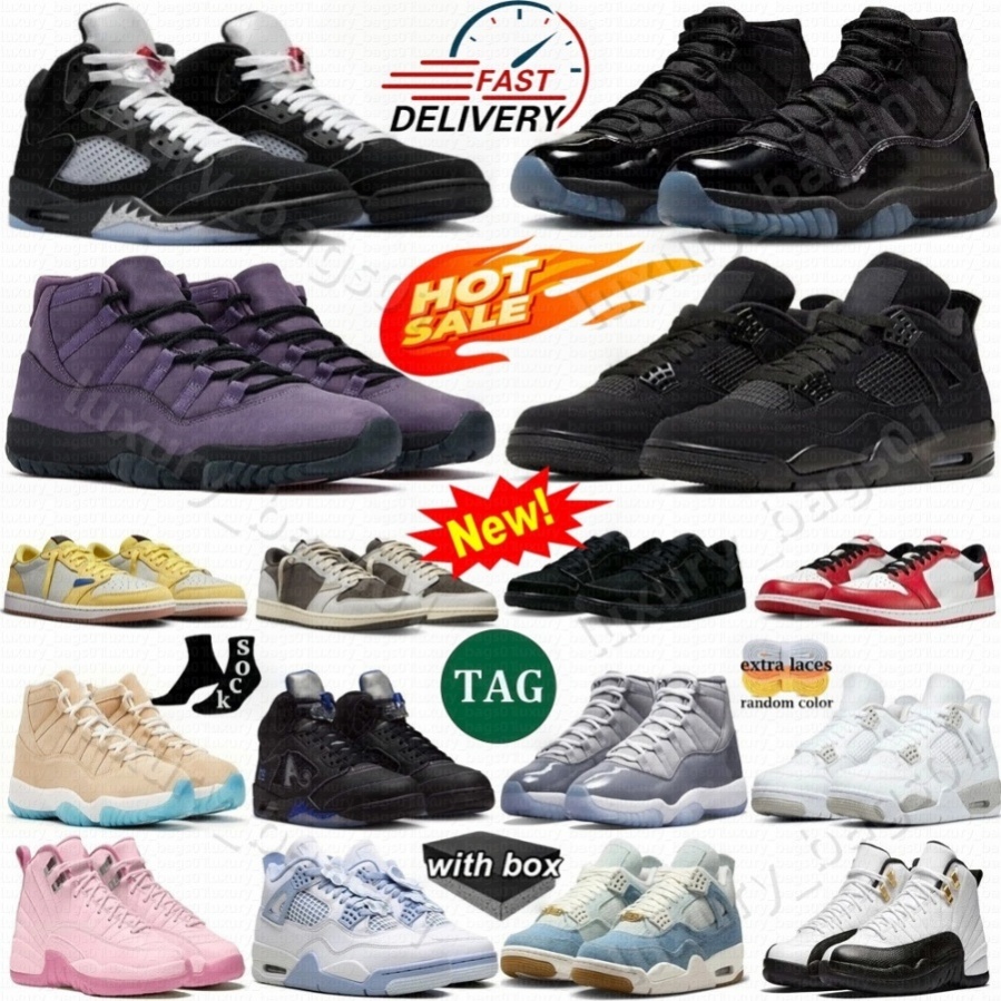 Designer shoes 4s 5s 11s Black Cat 2025 11 Gamma Blue Pearl H-Town Varsity Red Pearl Taxi Pink Orchid Canyon Thunder Purple women men sneakers trainers sports With Box
