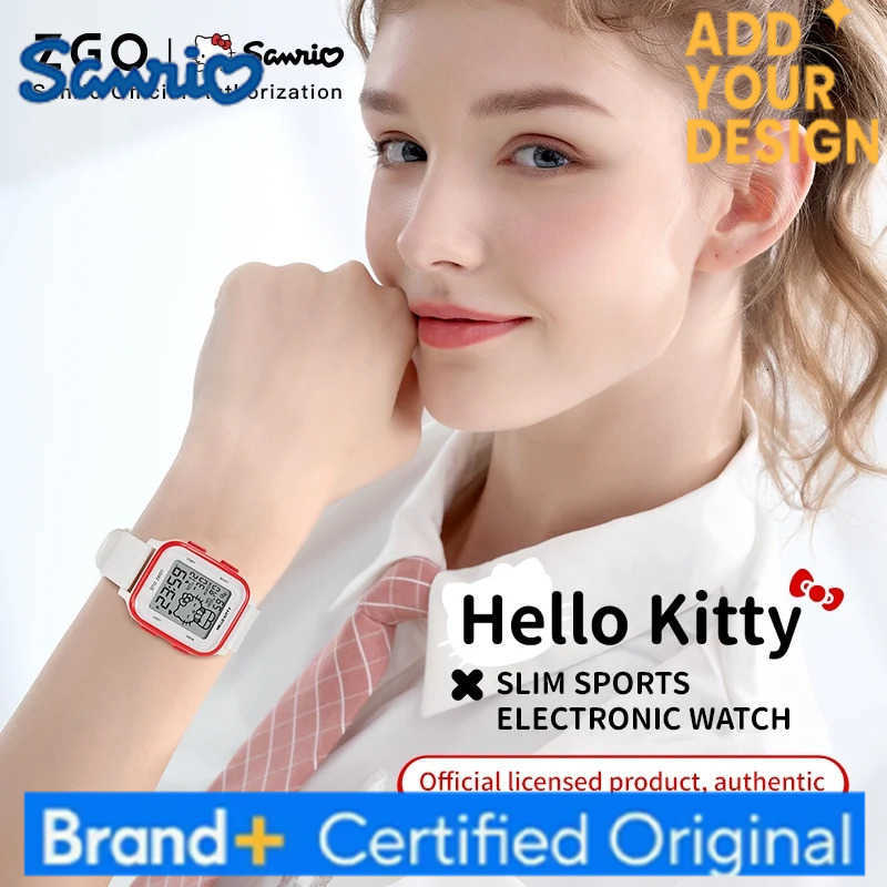 Sanrio X Hello Kitty Watch For Girls Student Kids Electronic Watches Waterproof Sports Wristwatch Girl Child Gift Box 878 H251223