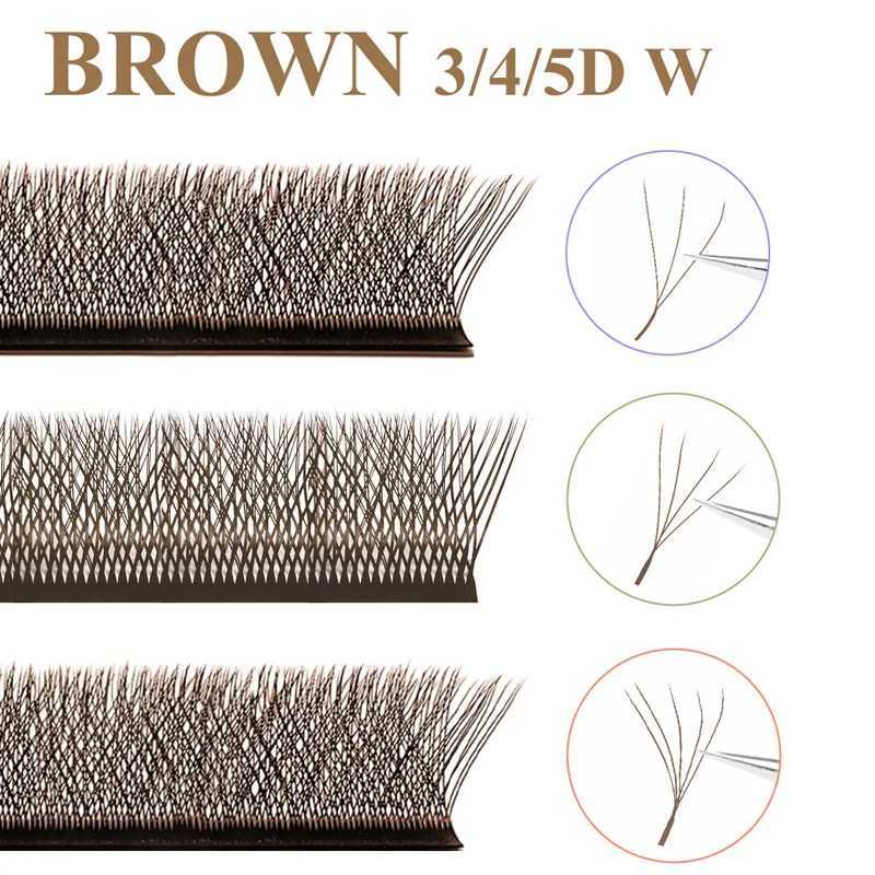 DIYDAY Dark Brown 3D 4D 5D Eyelashes W Shaped Premade Fan Lashes Easy Apply Thick Crisscross False Mink Eyelash ExtensionT251223