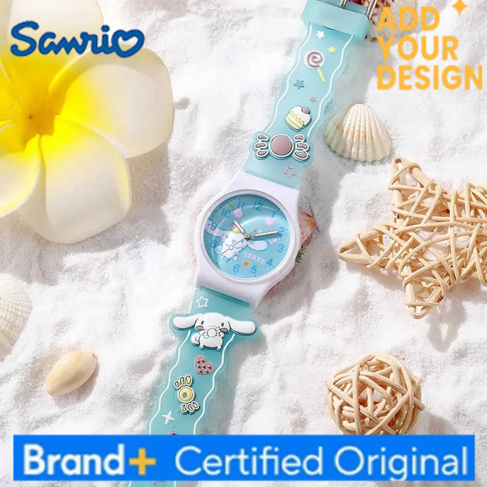 Sanrio Cinnamoroll Children Wrist Watch Kuromi Hello Kitty My Melody Kawaii Waterproof Silica Gel Chronograph Watch Student Gift H251223