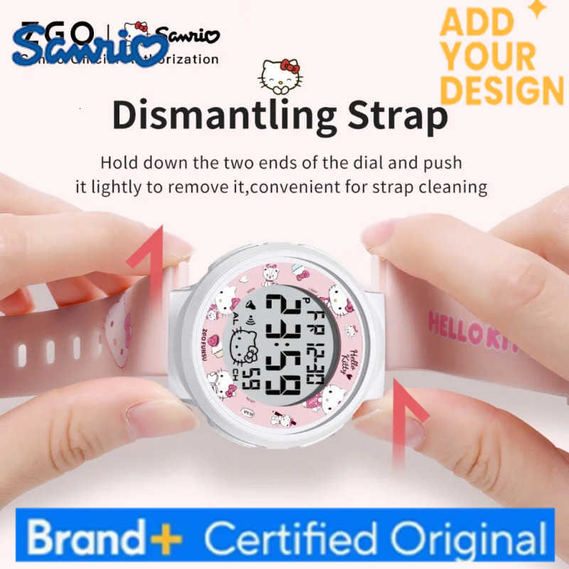 Sanrio Hello Kitty Kids Watch for Girls Cute Electronic Digital Wristwatch Waterproof and Luminous Watch Birthday Gift 8551 H251223