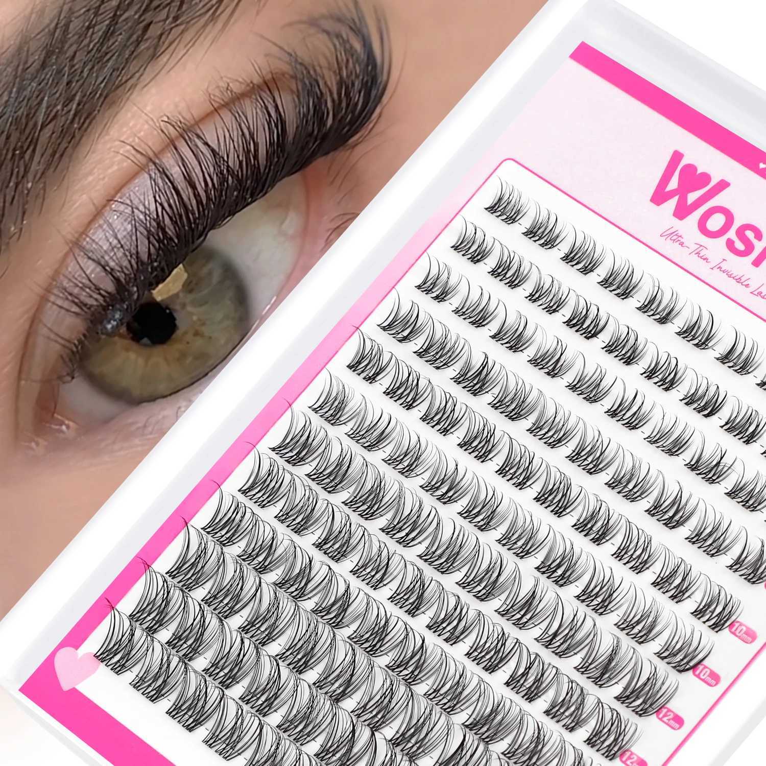 WOSHEER Eyelashes Clusters Natural Eyelash extension Cluster Lashes Volume Mixed Lashes Cluster Natural LashesT251223