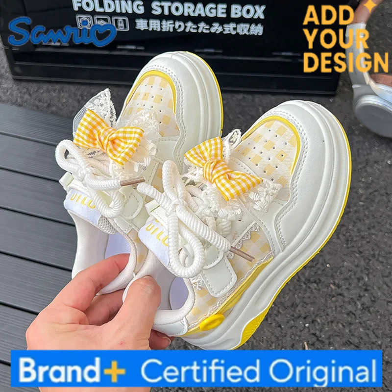 Sanrio Sweet Bowknot Lace Sneakers Fashion Autumn Kids Sneakers Platform Sole Design Childrens Versatile Casual Shoes H251223