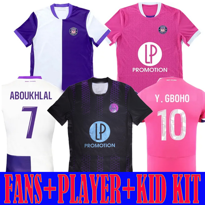 25 26 Club Toulouse Soccer Jerseys Y.GBOHO ABOUKHLAL EDJOUMA MAGRI BABICKA Football Shirts 2025 2026 CASSERES JR. SIERRO SCHMIDT DONNUM Men kids kit