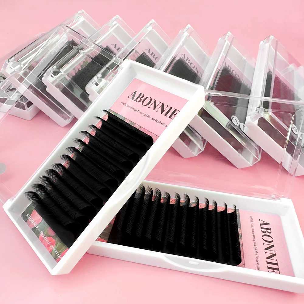 ABONNIE Matte Black Easy Fan Lashes Cashmere Blooming Eyelash Extensions Self-Making Fans Mega Volume EyelashT251223