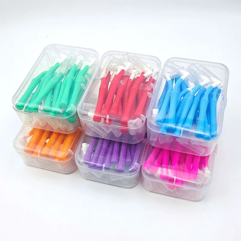 L Type Toothbrush Interdental Brush Rod Dental Floss Dental Floss Reusable Plastic Toothpick with Thread Thick Floss YAX03 251222