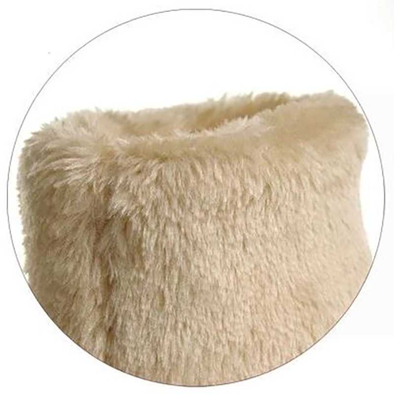 2024 Plus Size Low-Heel Long Loafers Super Thick Warm Winter Plush Over-The-Knee Boots Womens Long Boots With Belt Buckle 2022T251223