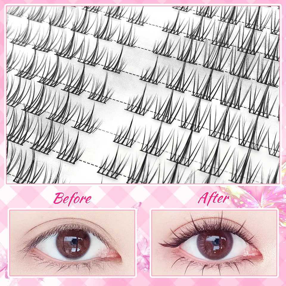 Natural Lightweight 320 Cluster False Eyelashes C-Curl Sunflower Style Reusable for BeginnersT251223