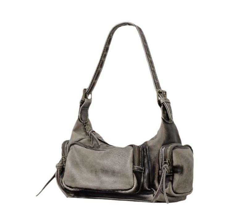 Small Double Pocket Cloth Shoulder Bag for Women Winter Trend Fashion Y2K Crossbody Bags Handbags 241111