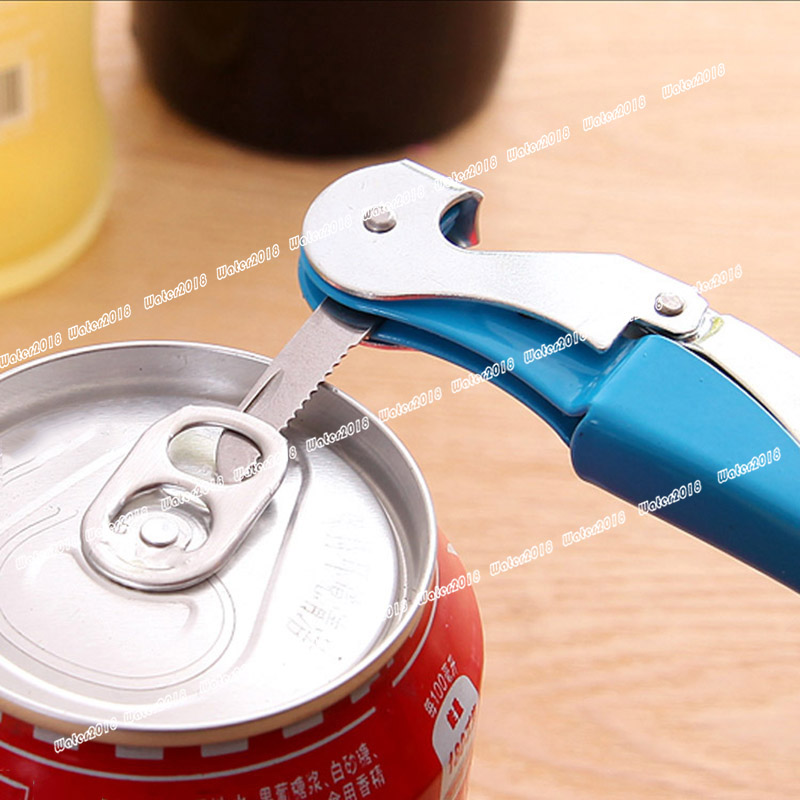 Stainless Steel Bottle Opener Knife Pull Tap Double Hinged Corkscrews Household Kitchen Tools 9 Colors