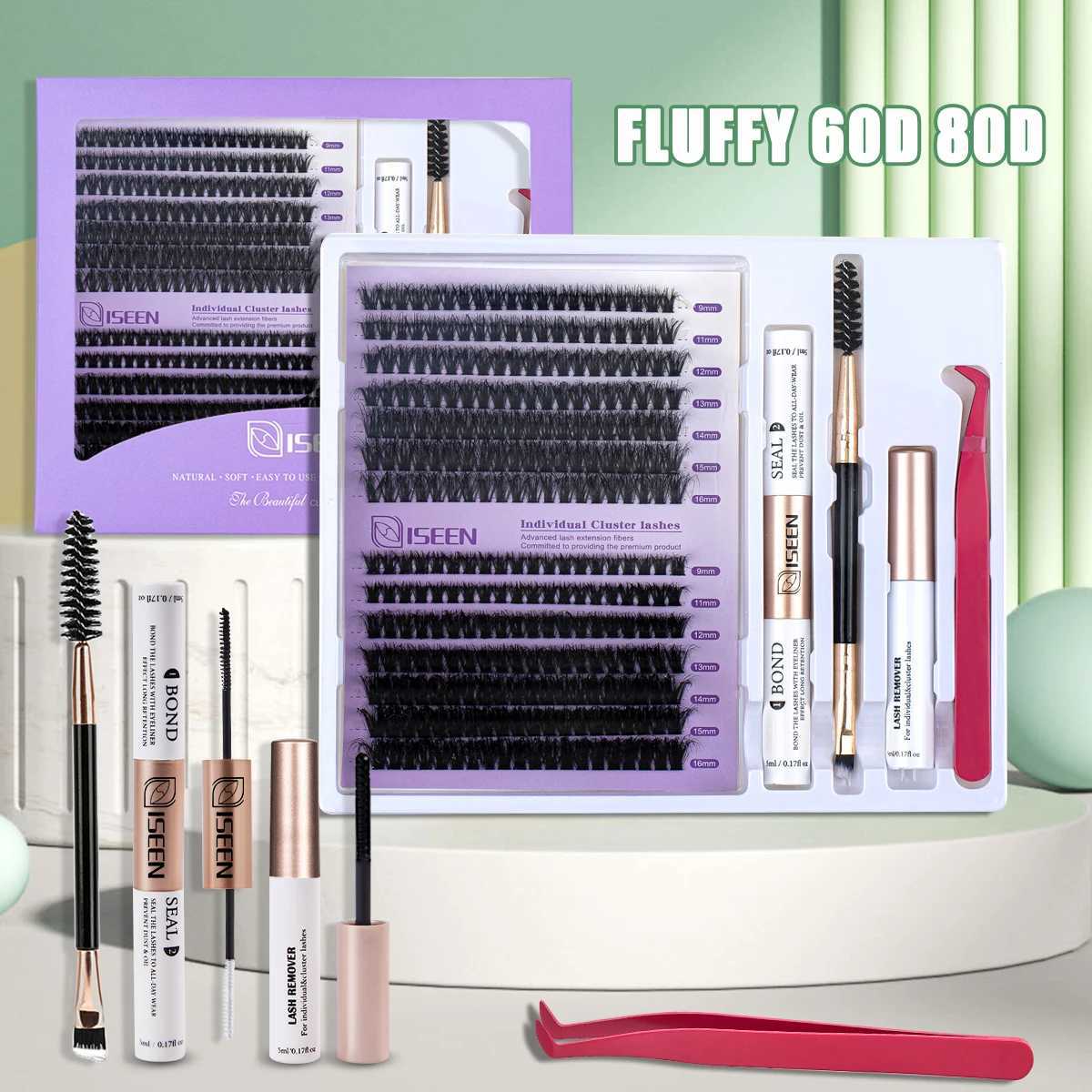 DIY Lash Extension Mix styles Lash Clusters Individual Explosive eyelashes with BondSeal Remover Tweezers Lash BrushT251223