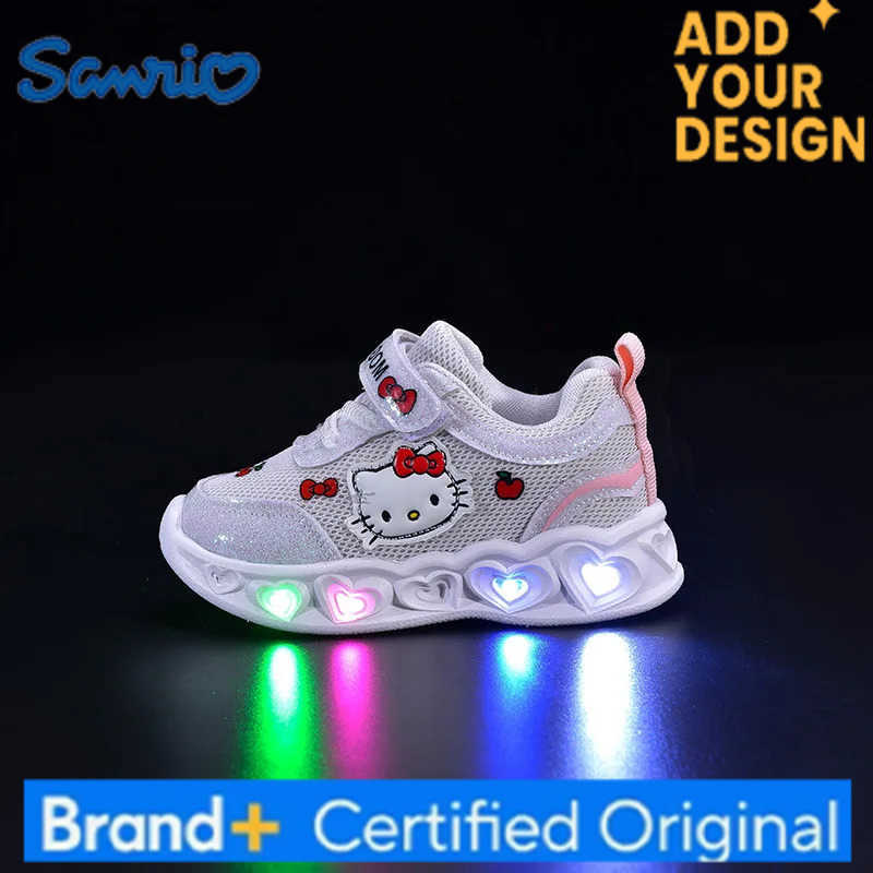 Sanrio Hello Kitty Girls Cute Sports Cartoon Anime Accessories Kids Fashionable Casual Board Childrens Shoes Gift H251223