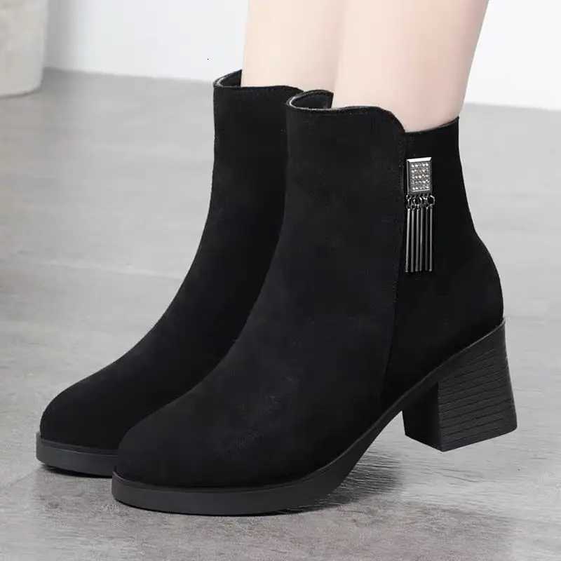 2024 Autumn New Women Fashion Elegant Ankle Boots Women Fashion Elegant Concise Solid Colors Platform Boots Shoes for WomenT251223