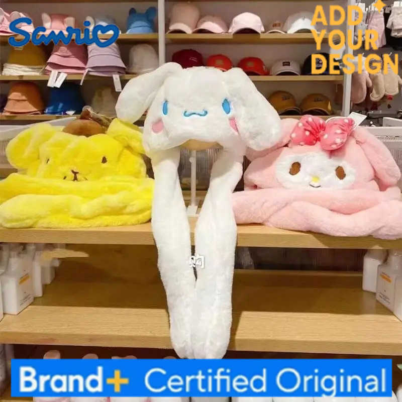 Sanrio Kawaii Cinnamoroll My Melody Kuromi Hello Kitty Hat with Moving Ears Cartoon Stitch Couple Outdoor Plush Warm Windproof Hat H251223 - view 5