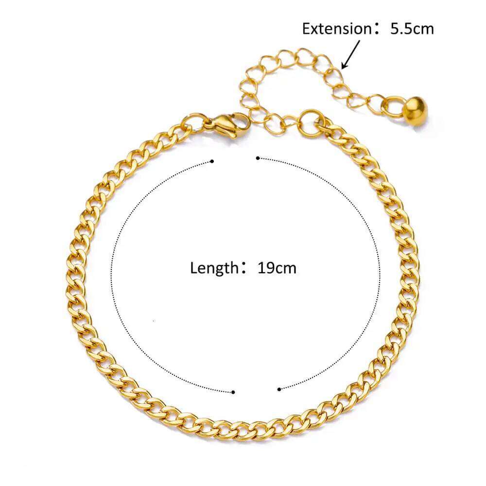 Anklets for Women Stainless Steel Gold Color Twist Chain Anklet Summer Boho Beach Accessories Simple Foot Leg Bracelets Jewelry 25H1223