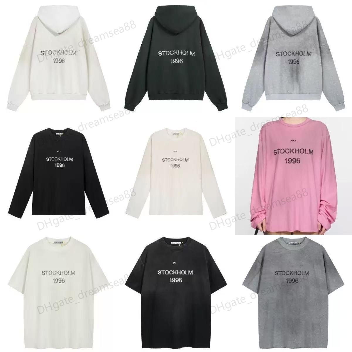 Designer acnea studios Shirts Men Women T shirt Letter Printed hoodie Fashion Spring Summer Long Sleeve Tops Washed Styles Breathable T-shirts Size S-XL