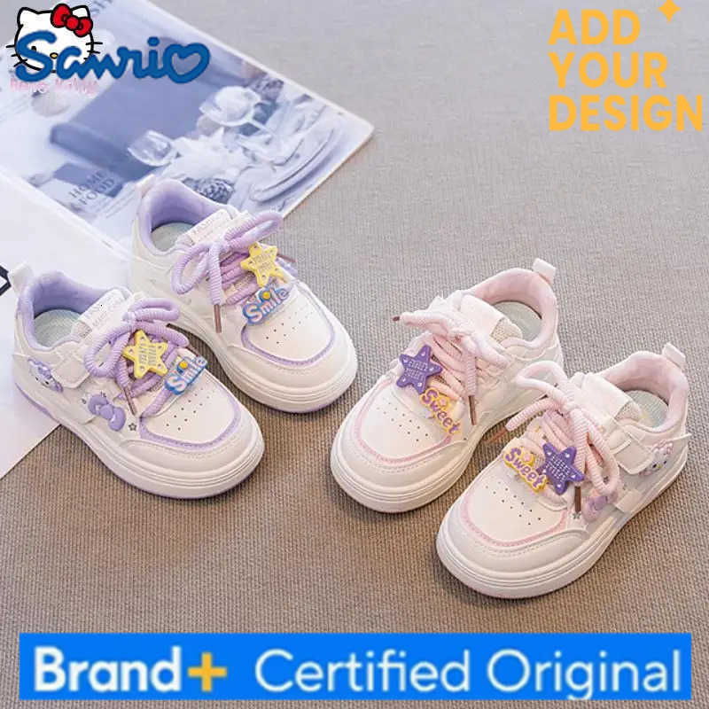 Sanrio Anime Cartoon Girls New Hello Kitty Shoes Kawaii Autumn Winter Fashion Kids Thick Sole Soft Sole Sneaker Sweet Daddy Shoe H251223