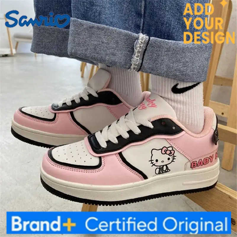 Sanrio 2025 Hello Kitty Pink Cute Board Shoes Female Student Soft Girl Katie Cat Sports Shoes Anime Kawaii Women Skateboard Shoes Gifts H251223
